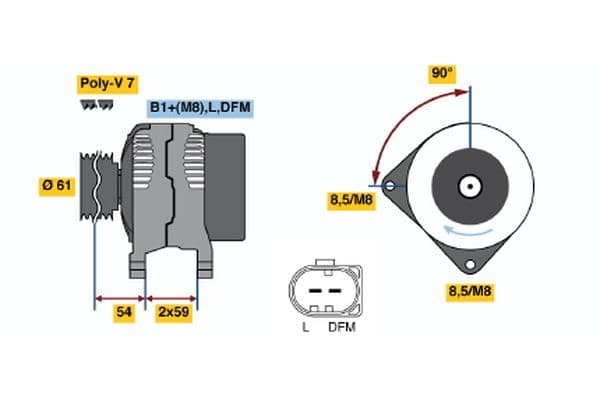 Alternador BOSCH 0 124 325 002