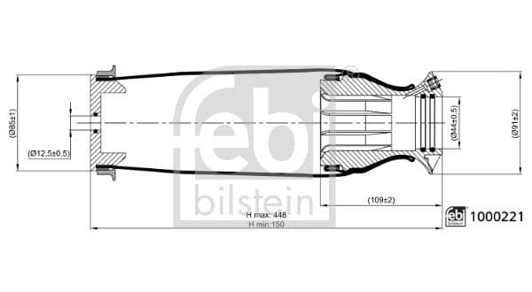 Cubrepolvo, suspensión de la cabina FEBI BILSTEIN 1000221