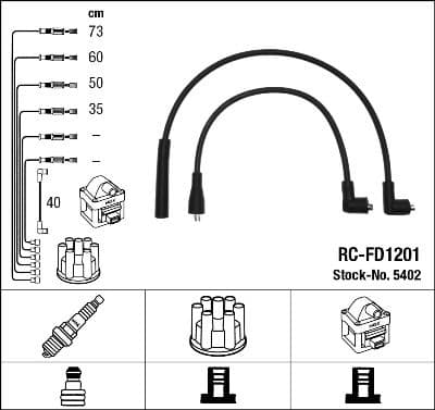 Juego de cables de encendido NGK 5402