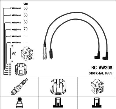 Juego de cables de encendido NGK 0939