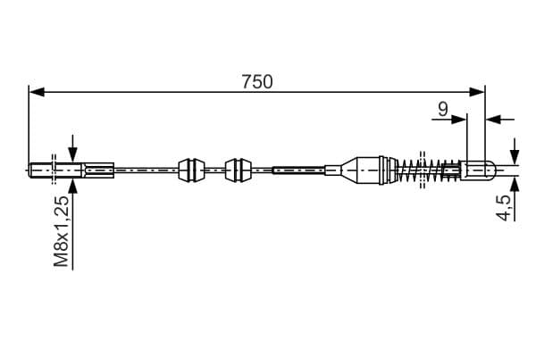 Cable de accionamiento, freno de estacionamiento BOSCH 1 987 477 140