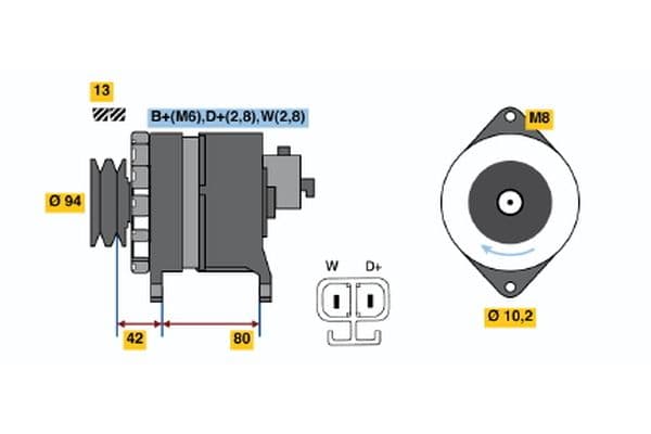 Alternador BOSCH 9 120 334 643