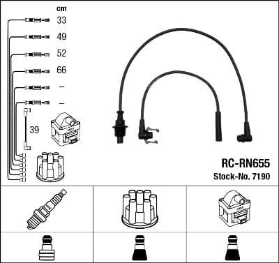 Juego de cables de encendido NGK 7190