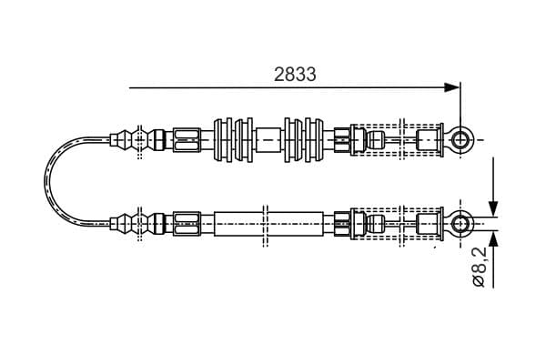 Cable de accionamiento, freno de estacionamiento BOSCH 1 987 477 296