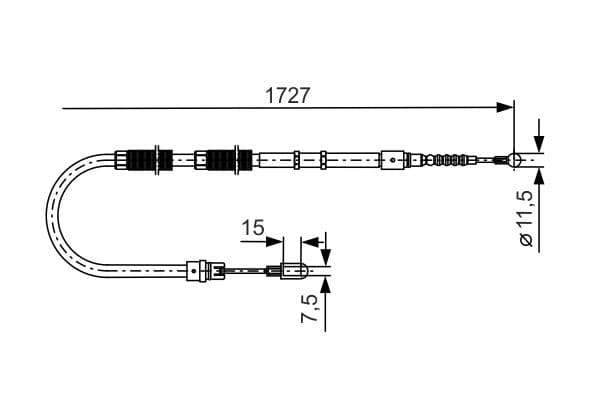 Cable de accionamiento, freno de estacionamiento BOSCH 1 987 477 259