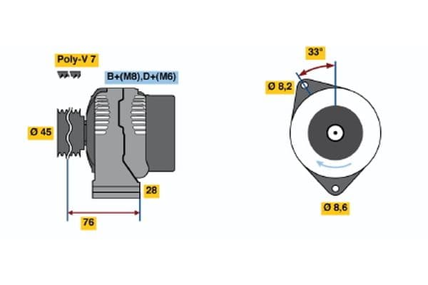 Alternador BOSCH 0 123 214 002