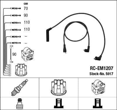 Juego de cables de encendido NGK 5917