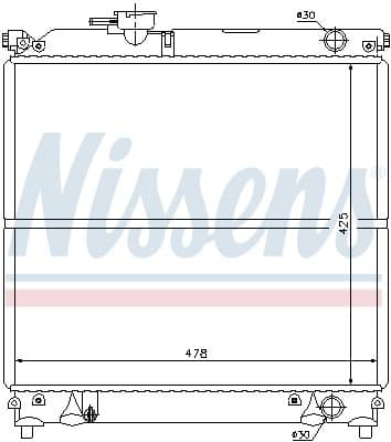 Radiador, refrigeración del motor NISSENS 64181