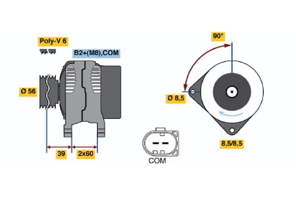Alternador BOSCH 0 121 615 020