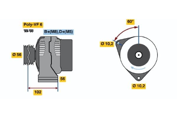 Alternador BOSCH 0 123 510 102