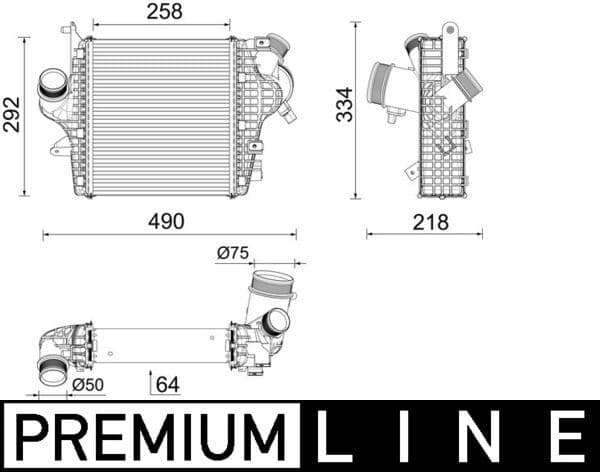 Radiador de aire de admisión MAHLE CI 637 000P