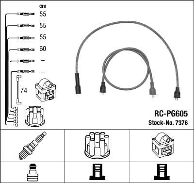Juego de cables de encendido NGK 7376