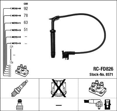 Juego de cables de encendido NGK 8571
