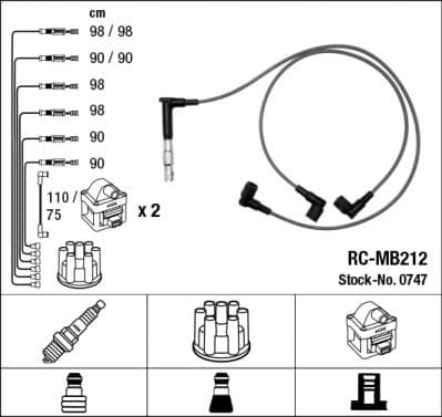 Juego de cables de encendido NGK 0747