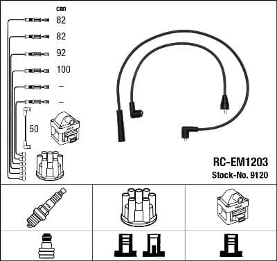 Juego de cables de encendido NGK 9120