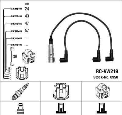 Juego de cables de encendido NGK 0950