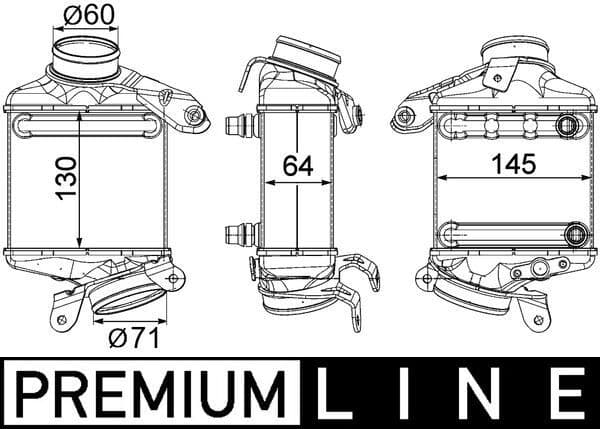 Radiador de aire de admisión MAHLE CI 186 000P