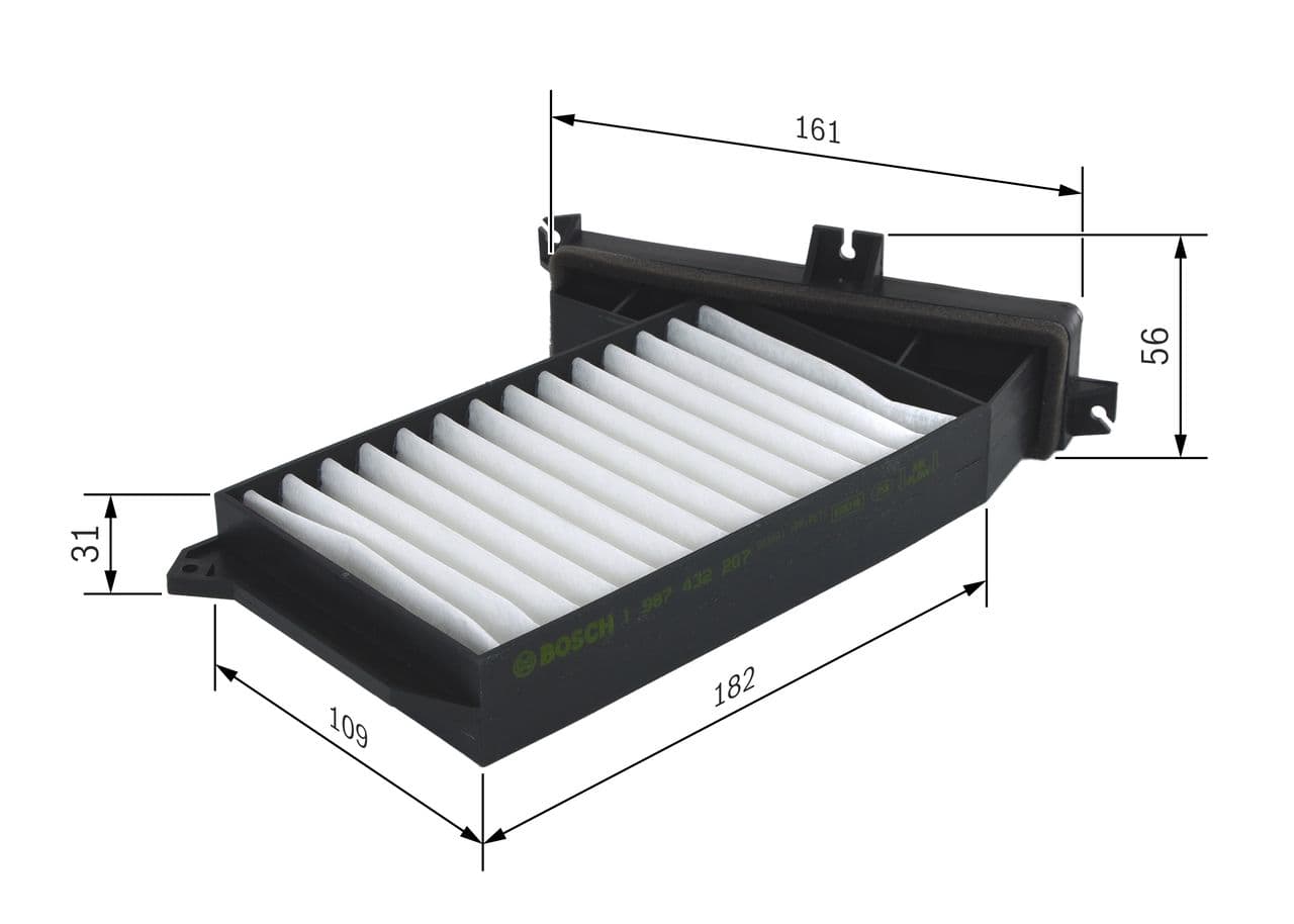 Filtro, aire del interior BOSCH 1 987 432 207