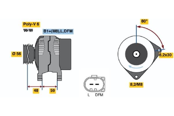 Alternador BOSCH 0 124 325 075