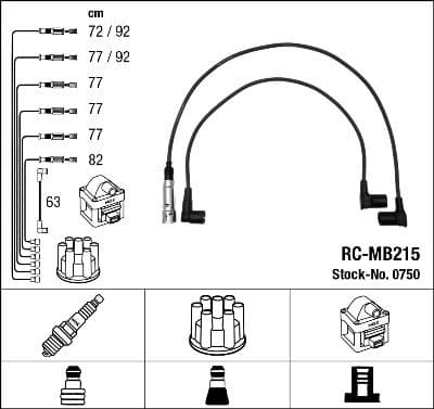 Juego de cables de encendido NGK 0750