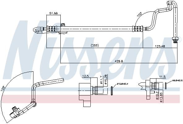 Tubería de alta presión, aire acondicionado NISSENS 84086