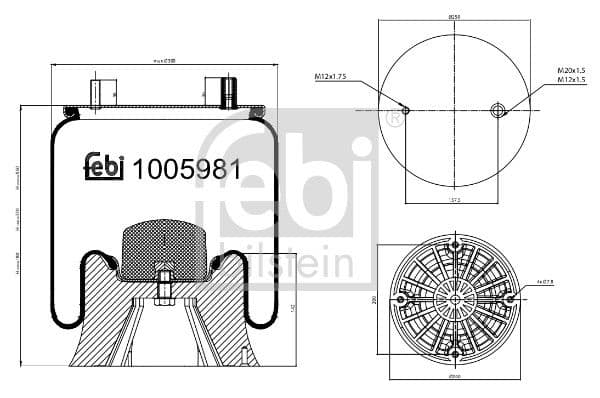 Cubrepolvo, suspensión neumática FEBI BILSTEIN 1005981