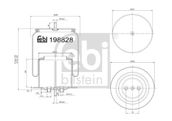 Cubrepolvo, suspensión neumática FEBI BILSTEIN 198828