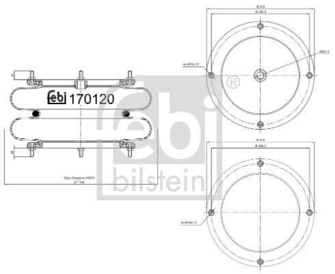 Cubrepolvo, suspensión neumática FEBI BILSTEIN 170120