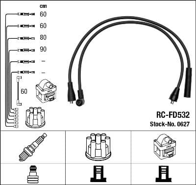Juego de cables de encendido NGK 0627