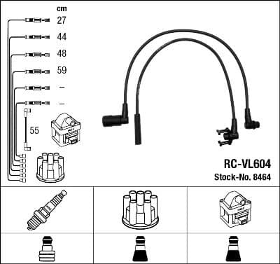 Juego de cables de encendido NGK 8464