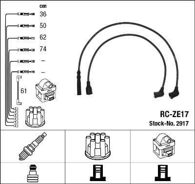 Juego de cables de encendido NGK 2917