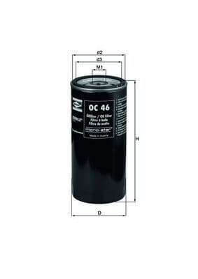 Filtro de aceite MAHLE OC 46