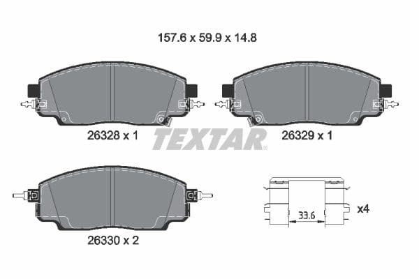 Juego de balatas de freno TEXTAR 2632801