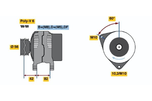 Alternador BOSCH 0 123 520 021