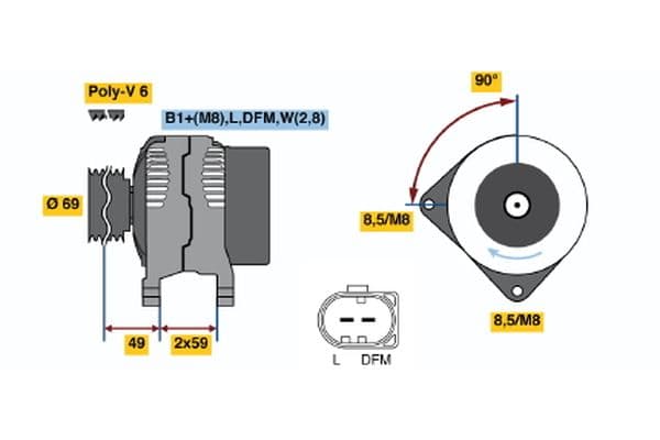 Alternador BOSCH 0 124 325 022