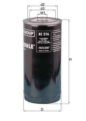 Filtro combustible MAHLE KC 216