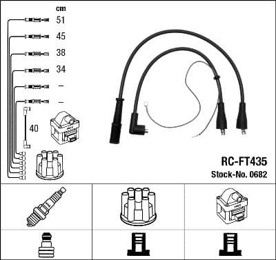 Juego de cables de encendido NGK 0682