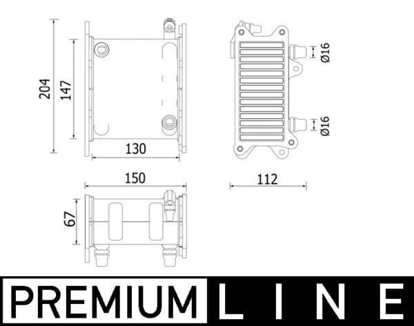 Radiador de aire de admisión MAHLE CI 224 000P