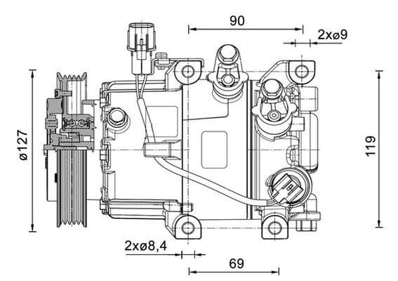 Compresor, aire acondicionado MAHLE ACP 1464 000P