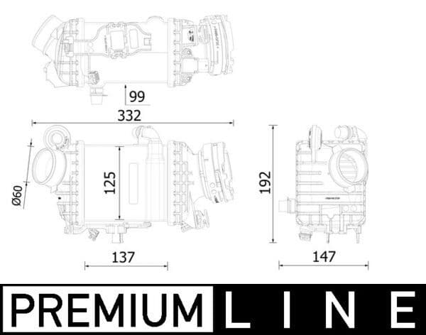 Radiador de aire de admisión MAHLE CI 616 000P