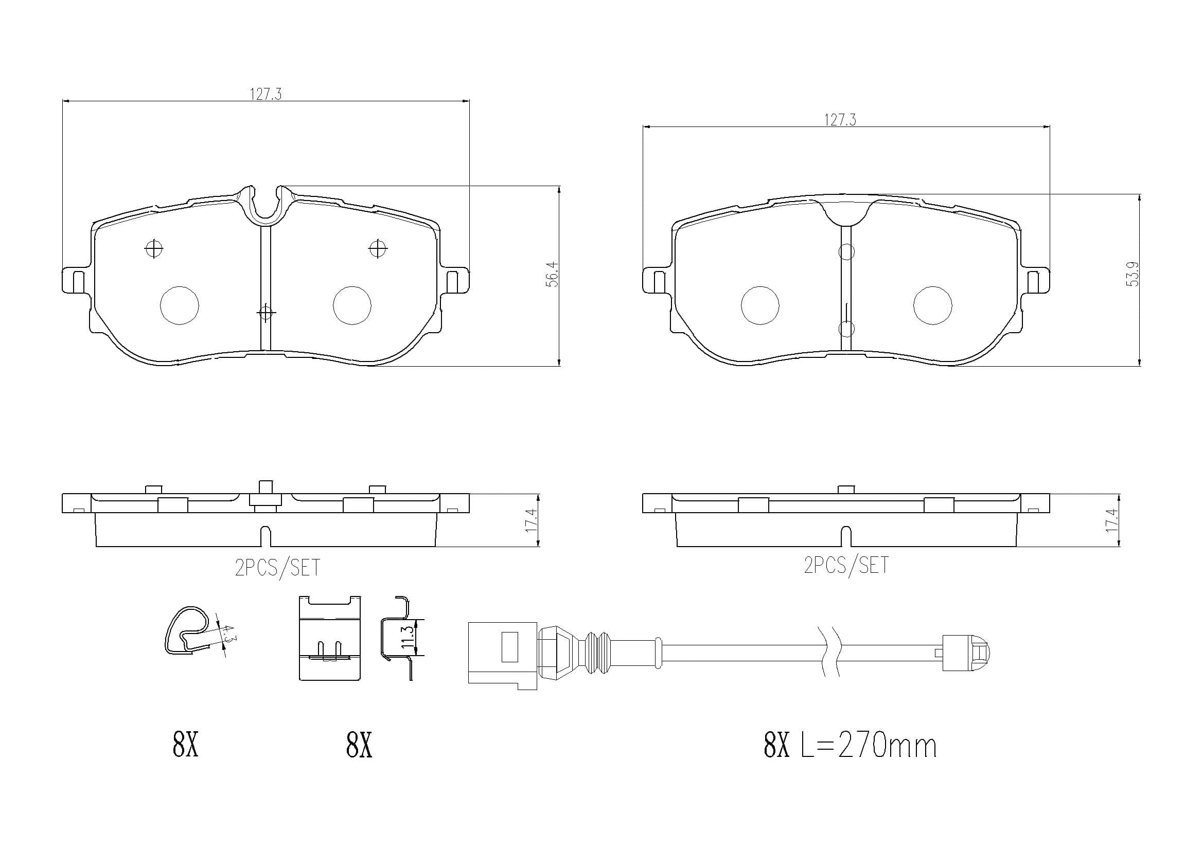 Juego de balatas de freno BREMBO P 67 003