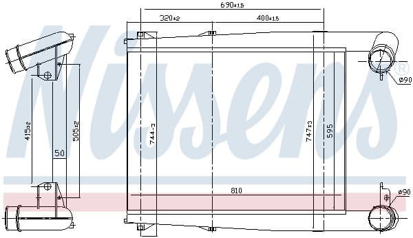 Radiador de aire de admisión NISSENS 97028