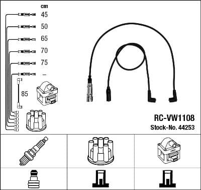 Juego de cables de encendido NGK 44253