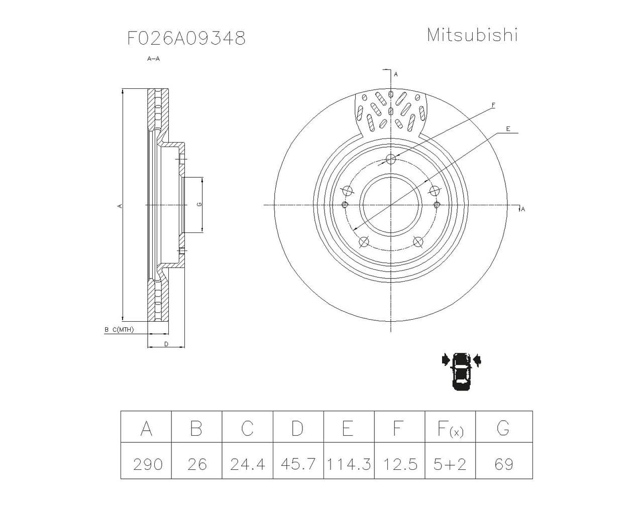 Disco de freno BOSCH F 026 A09 348