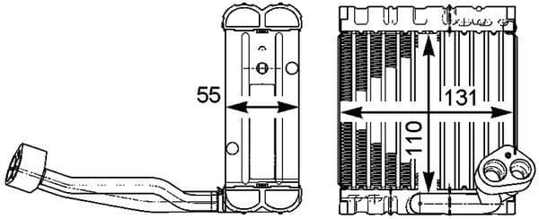 Evaporador, aire acondicionado MAHLE AE 115 000P