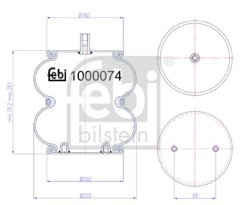 Cubrepolvo, suspensión neumática FEBI BILSTEIN 1000074