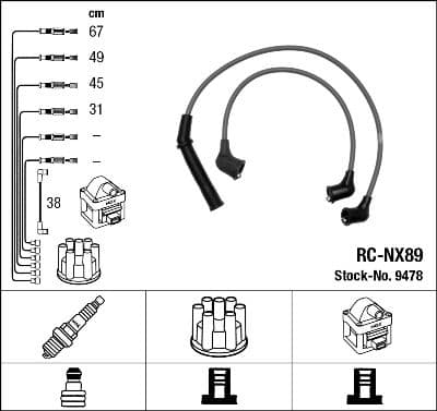 Juego de cables de encendido NGK 9478