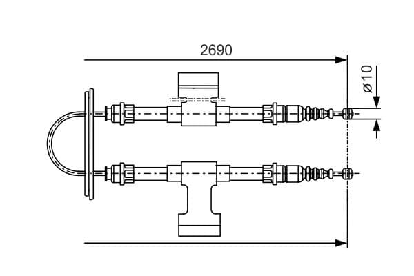 Cable de accionamiento, freno de estacionamiento BOSCH 1 987 477 745