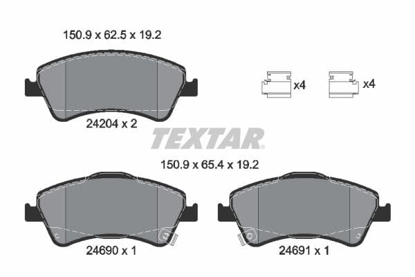 Juego de balatas de freno TEXTAR 2420401