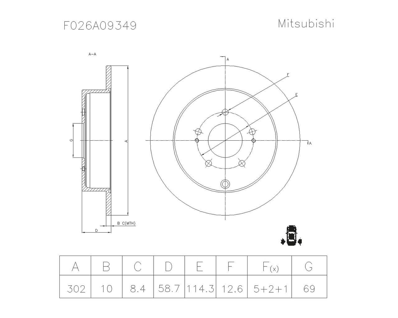 Disco de freno BOSCH F 026 A09 349